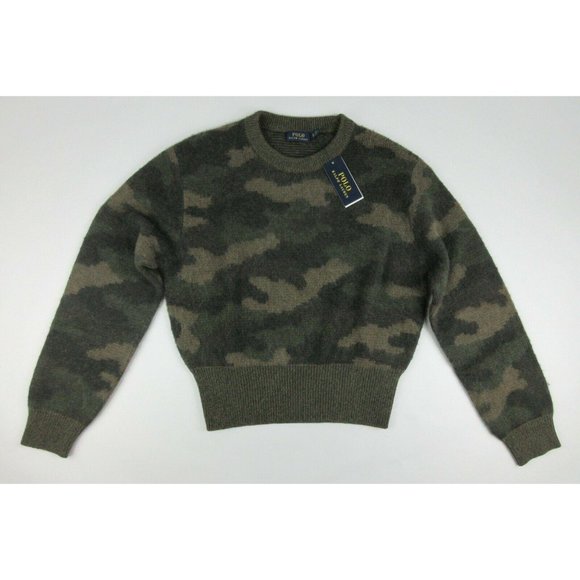 NWT $398 Polo Ralph Lauren Womens L Camo Sweater - Picture 9 of 11